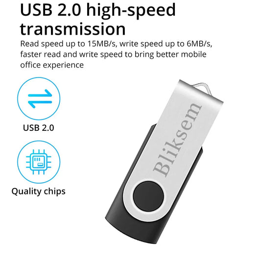 Silver and black bliksem metal usb flash swivel usb drive 64gb portable 64gb usb stick for pc and mobile