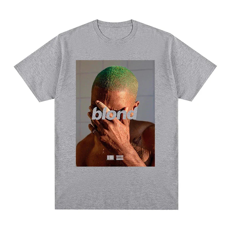 Gray heathered cotton blond t-shirt featuring tyler the creator graphic for hip hop frank and womens tops novelty