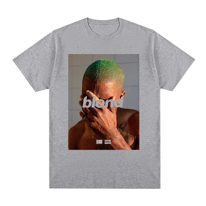 Gray heathered cotton blond t-shirt featuring tyler the creator graphic for hip hop frank and womens tops novelty