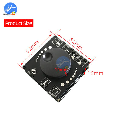 Black rectangular xy-ap15h amplifier board with rotary knob and labeled aux in audio output digital input and mic sdi ports