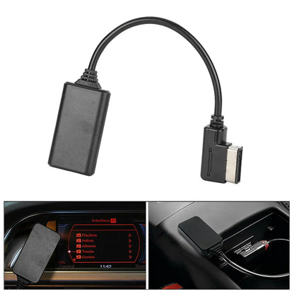 Black adapter audio cable with curved connector for bluetooth 5.0 ami music interface adapter after 2010 models