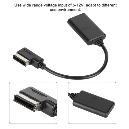 Black plastic ami interface adapter audio cable with 5-12v input and angled connector for music interface adapter after 2010
