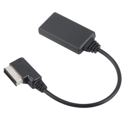 Black plastic ami interface adapter audio cable with rectangular and smaller angled plug for Bluetooth 5.0 music interface adapter