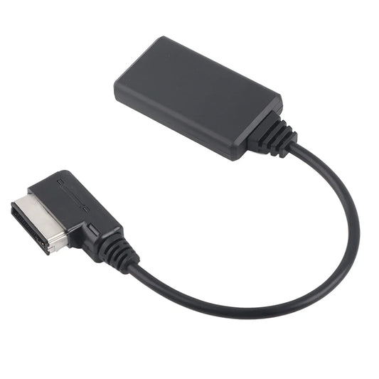 Black plastic ami interface adapter audio cable with rectangular and smaller angled plug for Bluetooth 5.0 music interface adapter