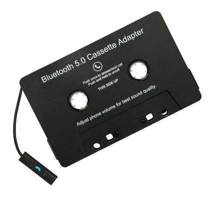 Black bluetooth 5.0 cassette adapter with green led for car audio bluetooth cassette player handsfree use