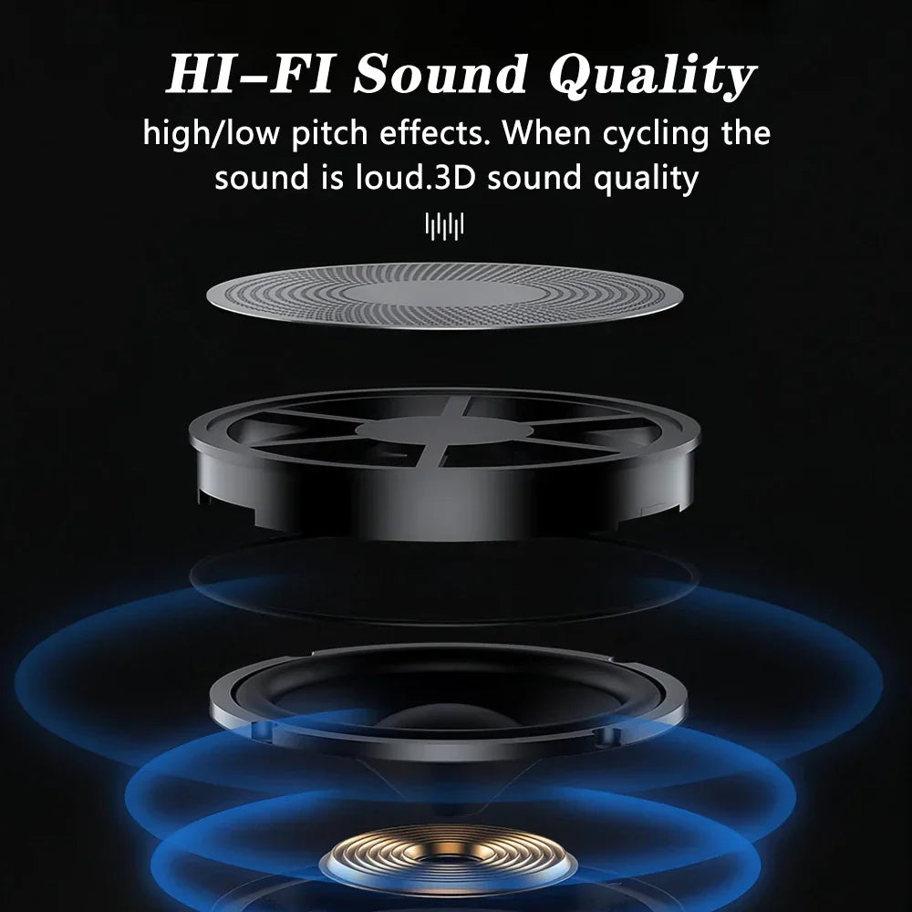 Black and gold speaker driver components of a wireless motorcycle helmet showcasing high-fidelity sound for music player moto