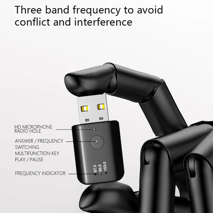 Black usb wireless adapter with silver connector labeled frequency bands for adapter lossless stereo music audio receiver use