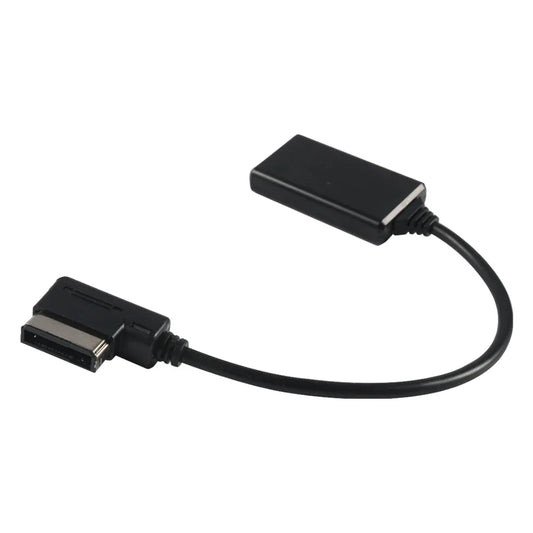 Black plastic mmi ami audio module receiver adapter with rectangular and angled plug for wireless adapter use in mercedes-benz