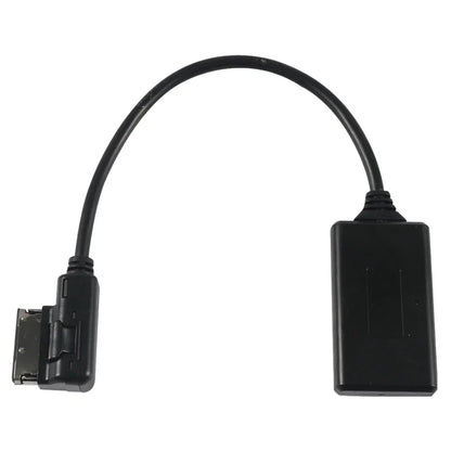 Black mmi ami audio module receiver adapter cable with rectangular connector and angled plug wireless adapter for mercedes-benz