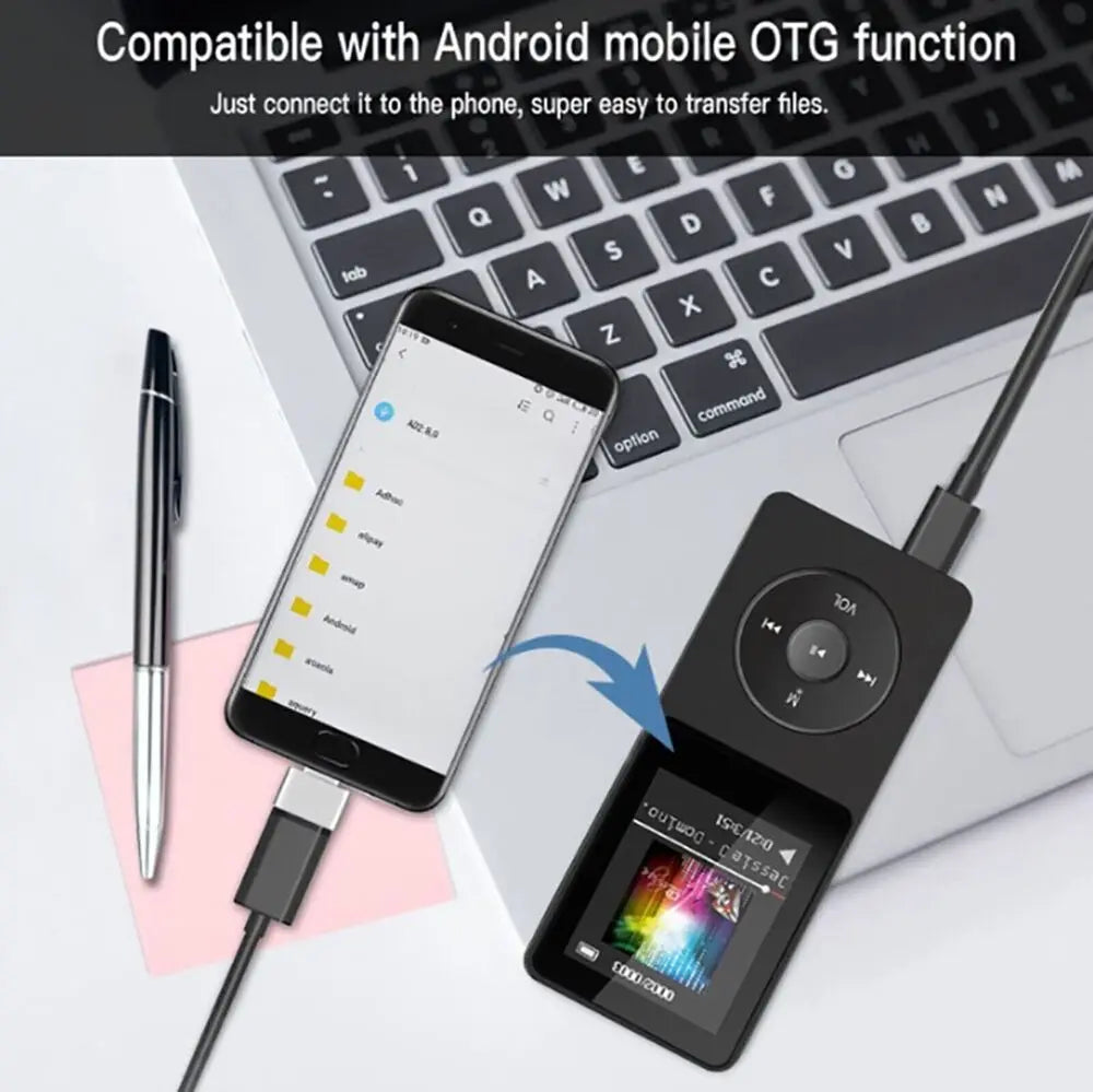 Black rectangular bluetooth mp4 mp3 lossless music player with circular control pad and music player tft lcd display