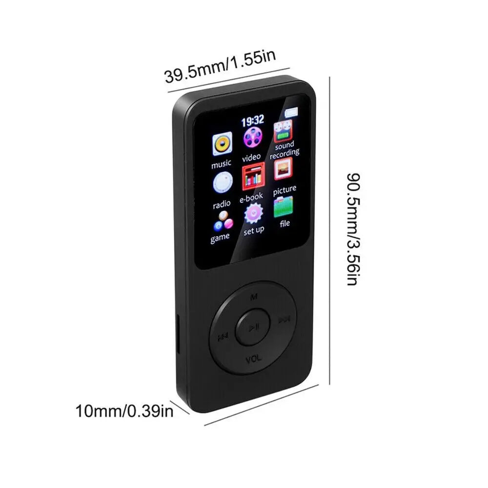 Black rectangular bluetooth mp4 mp3 lossless music player with touchscreen and circular control pad tft display