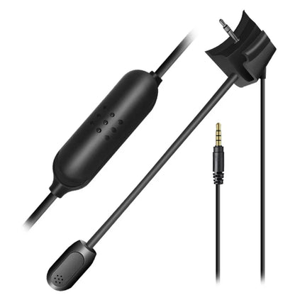 Black wired lavalier microphone with flexible boom arm and 3.5mm plug perfect for bose-qc35 qc35ii headset accessories