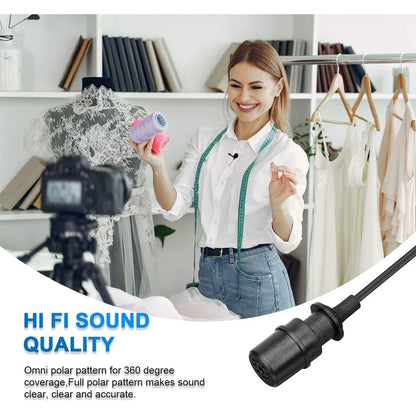 Black by-m1s lavalier microphone with textured grip and mesh grille ideal for pc iphone dslr camera recording