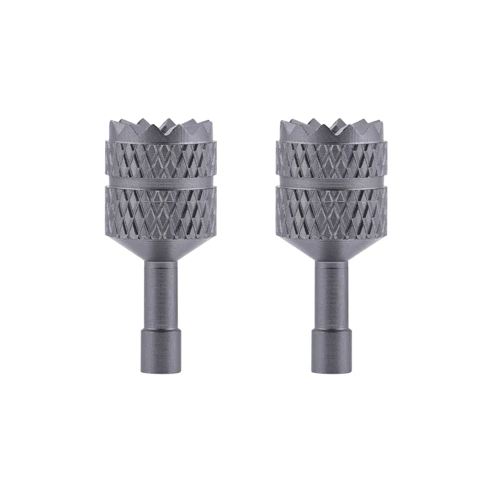 Two metallic brdrc joystick drill bit holders with textured diamond grip for pro remote control flip neo mini use