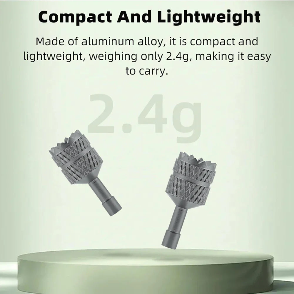 Silver aluminum alloy drill bits with diamond-patterned grip and threaded shank for brdrc joystick pro remote control use