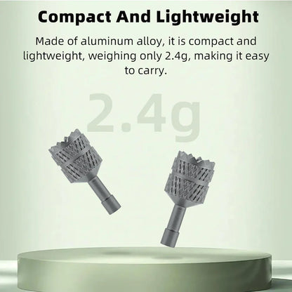 Silver aluminum alloy drill bits with diamond-patterned grip and threaded shank for brdrc joystick pro remote control use