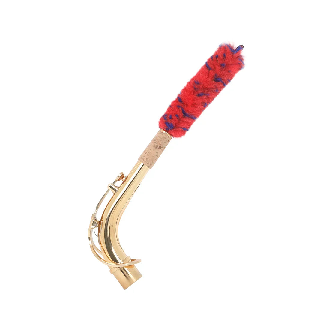 Red and blue fuzzy brush saxophone clarinet cleaning brush with cork handle for alto sax flute piccolo use