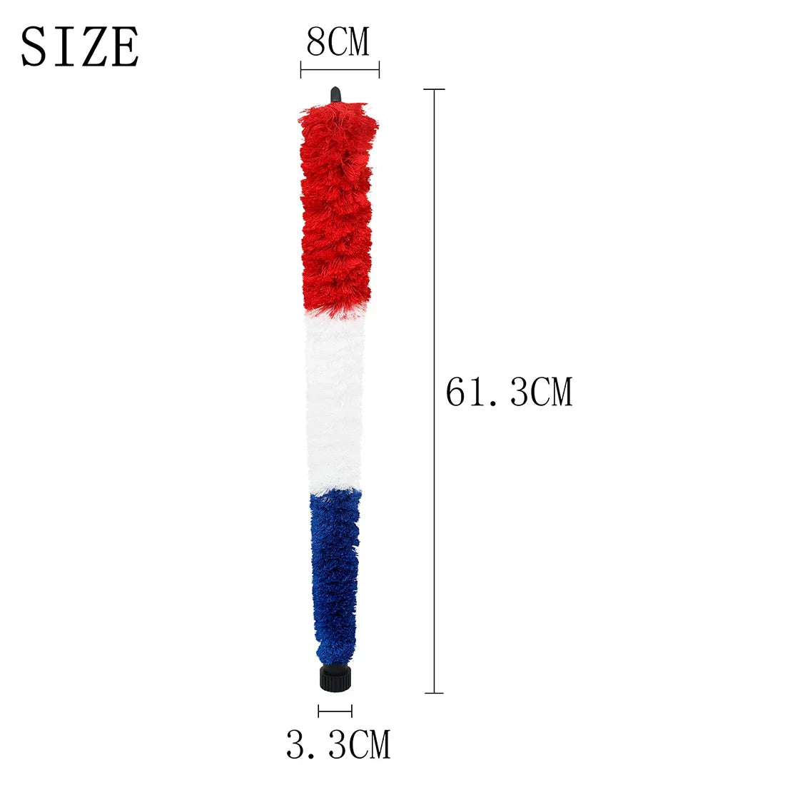 Red white and blue striped brush saxophone clarinet flute piccolo cleaning tool with fuzzy bristles for alto sax cleaning