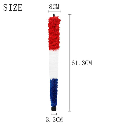 Red white and blue striped brush saxophone clarinet flute piccolo cleaning tool with fuzzy bristles for alto sax cleaning