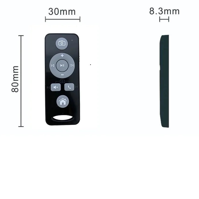 Black multimedia music player remote with silver buttons for iphone ipad android play pause volume control
