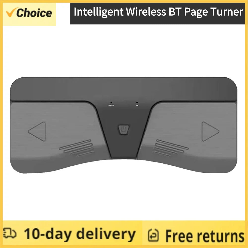 Black choice intelligent page turner wireless music pedal with ergonomic design and directional arrow buttons for electronic music sheet flipping
