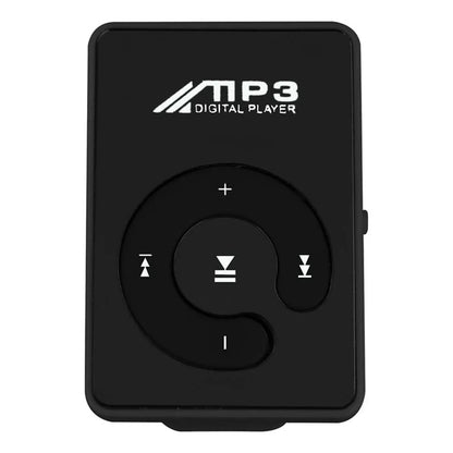 Black rectangular portable hifi mini clip usb mp3 player with circular control pad walkman music support for outdoor use