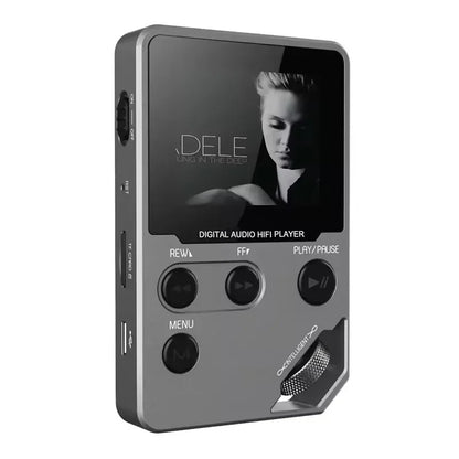 Gray metallic 8gb lossless bluetooth music player zinc alloy body with touchscreen and rotary controls for wireless use