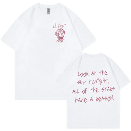 Rapper Lil Peep Tour Concert Graphic T Shirt Men's Fashion Cotton Short Sleeve T-shirt Unisex Hip Hop Oversized Tees Streetwear