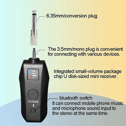 UHF Wireless Handheld Dynamic Karaoke Microphone Bluetooth Receiver Performing Professional Home Reverb High and Low Bass Mic