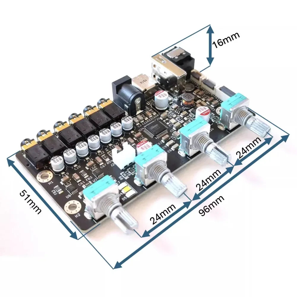7-channel DSP Preamp Tuning Board Computer Mobile Phone Bluetooth Wireless Tuning 15 Segment EQ