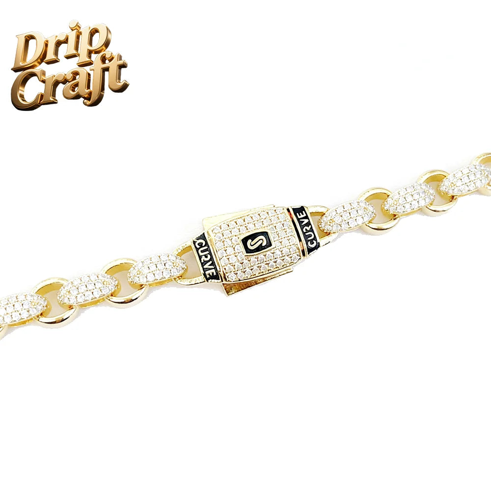 Hip-hop Hot Selling Classic 14K Gold-plated Brass Cuabn Cadena Necklace Cuban Bracelet Hip-hop Jewelry Handmade