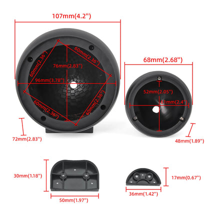 2Pc Car Mid-to-high-range Speakers Boxes Shell Bracket Audio Media Holder Tri Frequency Non-Molded A-pillar Horn Stand Cover