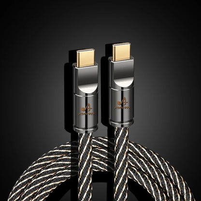 Black and white braided canare hifi usb type c to b cable 6n ofc with gold plated connectors for decoder dac sound