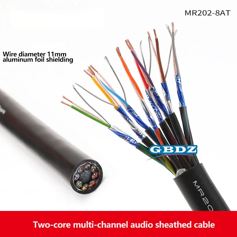 Black sheathed canare mr202-2at studio recording two-core audio cable with aluminum foil shielded multi-channel wires