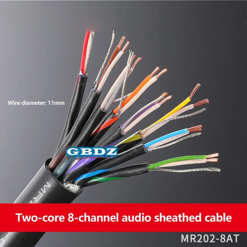 Black sheathed canare mr202-2at studio recording two-core aluminum foil shielded audio cable with exposed colored wires