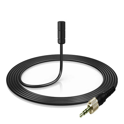 Black canfon professional lavalier microphone with gold plated 3.5mm connector compatible with sennheiser detiy comica saramonic boya wireless systems