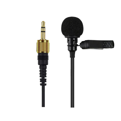 Black Canfon professional lavalier microphone with gold 3.5mm jack and foam windscreen for Sennheiser Detiy Comica Saramonic Boya wireless use