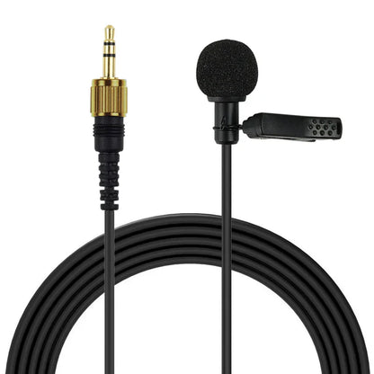 Black canfon professional lavalier microphone with gold-plated 3.5mm jack and foam windscreen for sennheiser detiy comica saramonic boya wireless systems