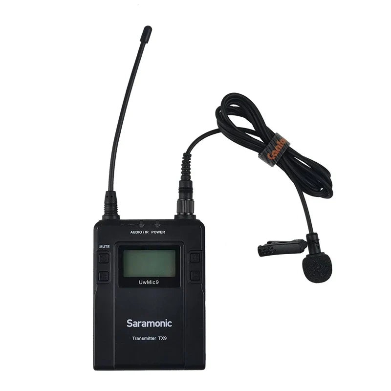 Black canfon professional noise-cancelling lavalier microphone with clip and coiled cable for saramonic boya comica wireless systems