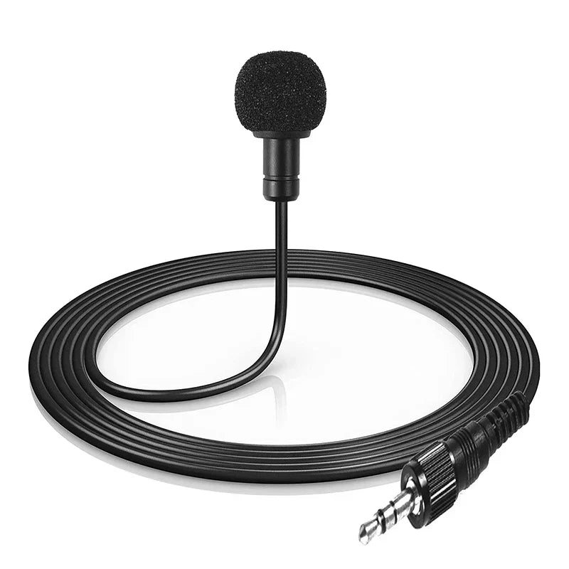 Black canfon professional noise-cancelling lavalier microphone with foam windscreen and 3.5mm jack for saramonic boya comica wireless systems live recording