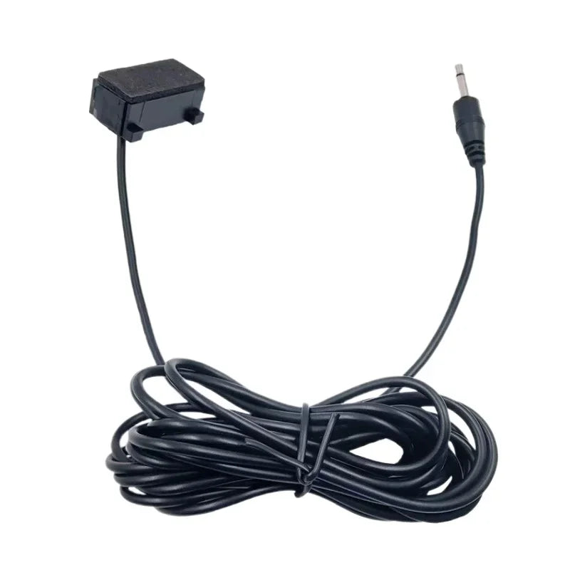 Black coiled jack plug wired external mini mic with 3.5mm audio jack for aftermarket android multimedia use