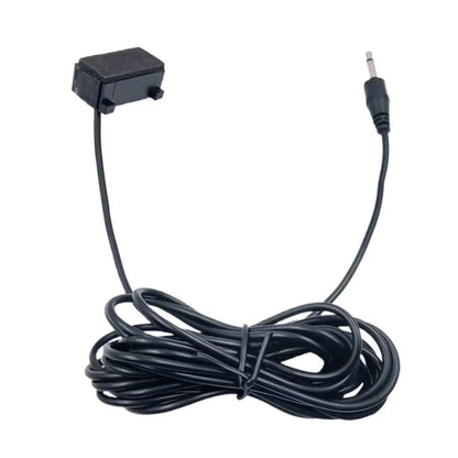 Black coiled jack plug wired external mini mic with 3.5mm audio jack for aftermarket android multimedia use