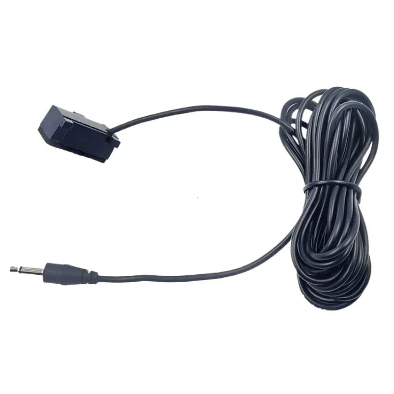 Black jack plug wired audio cable with 3.5mm jack and rectangular connector for external mini mic in aftermarket android multimedia