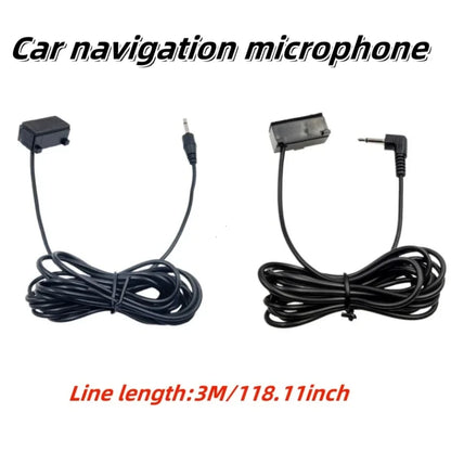 Black car audio clip external mini mic with jack plug wired coiled cable for aftermarket android multimedia use