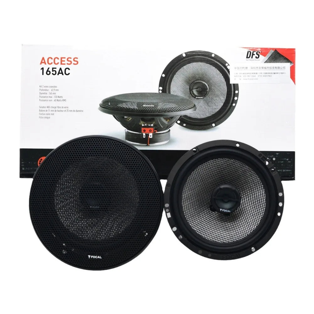 Black pair 165ac modifying car coaxial speaker with mesh grille and silver cone for door speaker high quality sound