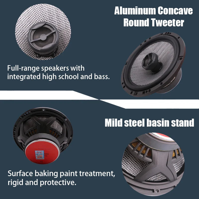 Black and silver aluminum round tweeter with mesh grille for pair 165ac modifying car door speaker high audio quality