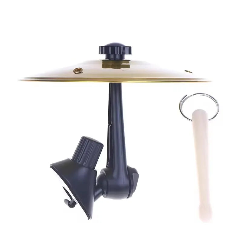 Black adjustable mini drum car crash cymbal with gold cymbal and white keychain mallet sticks air vent mount