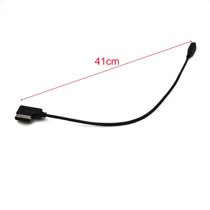 Black 41cm car media interface ami mmi usb aux cable music adapter with angled connectors for Audi and VW models