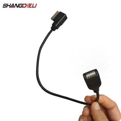 Black usb adapter car media interface ami mmi usb aux cable music adapter with angled connector for audi and vw models