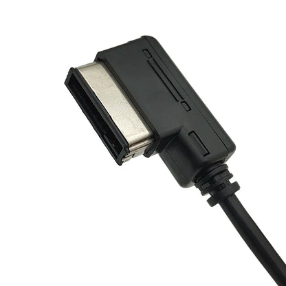 Black plastic car media interface connector with metallic contact plate for ami mmi usb aux cable music adapter